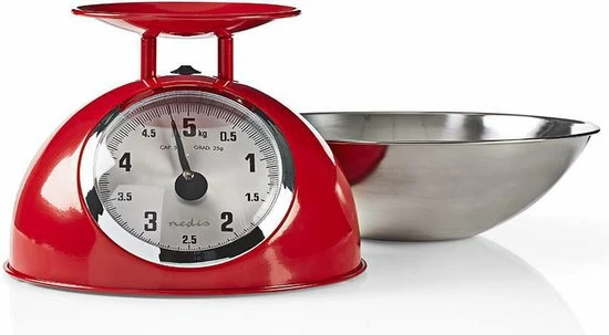 Gloednieuw π Nedis Keukenweegschaal | Analoog | Roestvrij Staal | Verwijderbare Kom | Rood π 9 Gloednieuw π Nedis Keukenweegschaal | Analoog | Roestvrij Staal | Verwijderbare Kom | Rood π - Afbeelding 9
