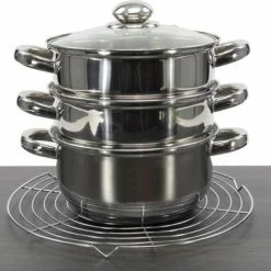 Gloednieuw 🥰 Merkloos Stoompan (3-delig) - Inductie - Gas - Elecktrisch - RVS - 20cmØ - Rijst- En Groentenstomer ✨ -T-fal winkle 550x392 1