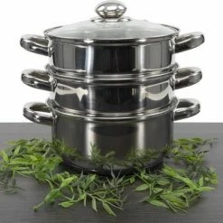 Gloednieuw 🥰 Merkloos Stoompan (3-delig) - Inductie - Gas - Elecktrisch - RVS - 20cmØ - Rijst- En Groentenstomer ✨ -T-fal winkle 550x396