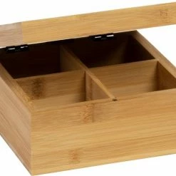 Groothandel ⌛ Easyline Organic - Theekist - 4 Vaks - Bamboe - Theedoos - Thee 🤩