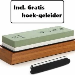 Kopen π HEZHEN - Luxe Slijpsteen | Dubbelzijdig | 1000 / 6000 Wetsteen Messenslijper | Incl. Hoekgeleider 12-15 Graden β