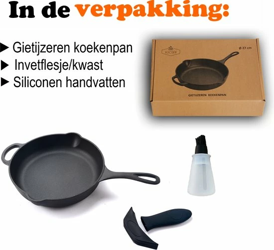 Kopen β Kicinn Koekenpan - Gietijzer - Koekenpan Inductie - Skillet Koekenpan - Geëmailleerd - Incl. Accessoires - Ø 27 𧨠7 Kopen β Kicinn Koekenpan - Gietijzer - Koekenpan Inductie - Skillet Koekenpan - Geëmailleerd - Incl. Accessoires - Ø 27 𧨠- Afbeelding 7
