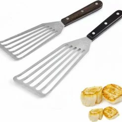 Goedkoop π Merkloos Visspatel ( Vis Spatel) RVS Met Houten Handvat Flexibele Keuken Barbecue Spatel π