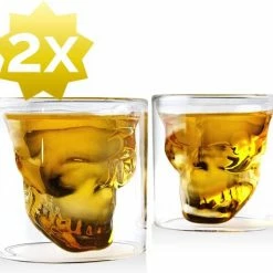 Beste recensies van ❤️ HomeShopXL Skull Glazen - Design Schedel Whiskey Glas - Set Van 2 Whiskeyglazen - 100ML Per Stuk - Borrel Party Feest Glazen 🎁