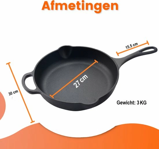 Kopen β Kicinn Koekenpan - Gietijzer - Koekenpan Inductie - Skillet Koekenpan - Geëmailleerd - Incl. Accessoires - Ø 27 𧨠3 Kopen β Kicinn Koekenpan - Gietijzer - Koekenpan Inductie - Skillet Koekenpan - Geëmailleerd - Incl. Accessoires - Ø 27 𧨠- Afbeelding 3