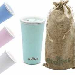 Gloednieuw ⭐ Ecofles - Thermosbeker - Travel Mug – Koffiebeker To Go – Duurzaam - Bioplastic - 450ml – Groen 🎉