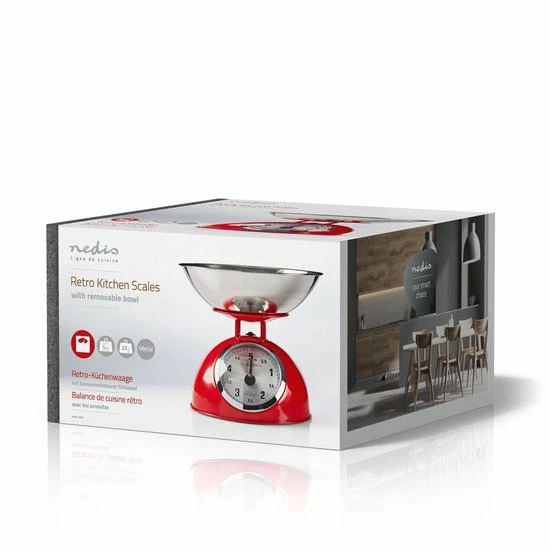 Gloednieuw π Nedis Keukenweegschaal | Analoog | Roestvrij Staal | Verwijderbare Kom | Rood π 5 Gloednieuw π Nedis Keukenweegschaal | Analoog | Roestvrij Staal | Verwijderbare Kom | Rood π - Afbeelding 5