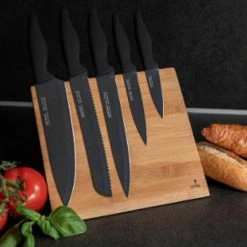 Coupon π Smile® Smile SNS-4 Messenset Met Magnetisch Blok - 5 Messen - Bamboe π