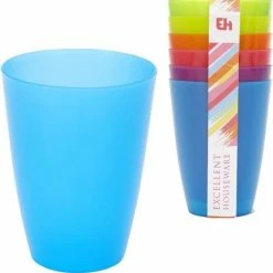 Korting 𧨠Merkloos 6x Gekleurde Drinkbekers/mokken Kunststof 10 Cm - Limonade Bekers - Campingservies/picknickservies π―