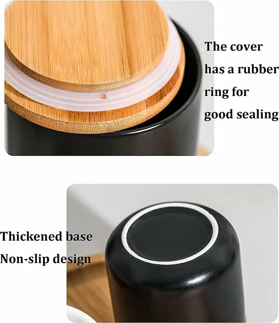 Uitgang β¨ Spieringstore Voorraadpotten Keramiek - Suikerpot 3 Stuks - Deksel Bamboe - Luchtdict Voorraadbussen Potten - Zwart π 3 Uitgang β¨ Spieringstore Voorraadpotten Keramiek - Suikerpot 3 Stuks - Deksel Bamboe - Luchtdict Voorraadbussen Potten - Zwart π - Afbeelding 3