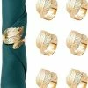 Hete verkoop 🔥 Full Bloom Servetringen Kerst 6 Stuks - Servetring Goud - Servet Ringen Voor Servet Van Katoen - Servet Ring Voor Servetten Van Linnen 🔥