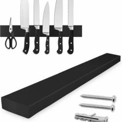 Coupon 🎁 Alheco Messenmagneet - Met Siliconen Beschermlaag Voor Messen - Inclusief Schroeven En Pluggen - Magneetstrip - RVS - Zilver - 26cm ✔️