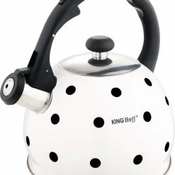 Begroting β KINGHOFF Fluitketel Inductie Gas Waterkoker 2.0 L ‘Pavia’ RVS – Wit Met Zwarte Stippels β¨