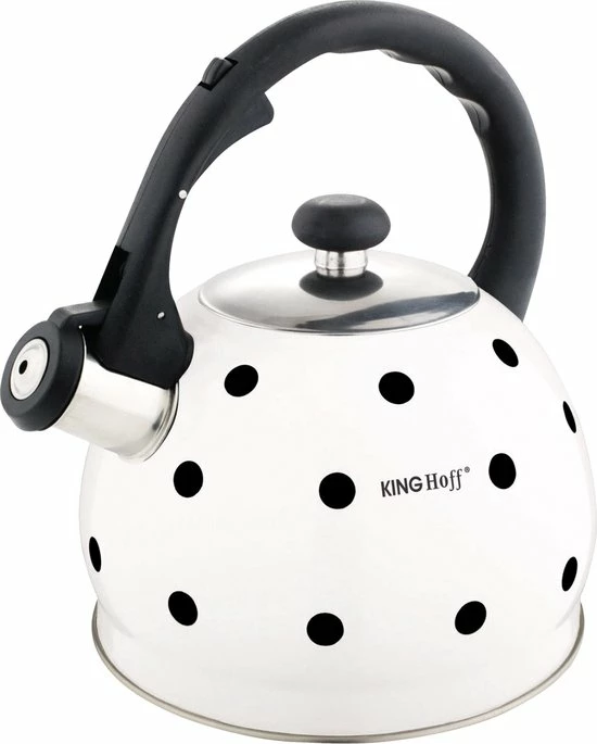 Begroting ⌛ KINGHOFF Fluitketel Inductie Gas Waterkoker 2.0 L ‘Pavia’ RVS – Wit Met Zwarte Stippels ✨ 1 Begroting ⌛ KINGHOFF Fluitketel Inductie Gas Waterkoker 2.0 L ‘Pavia’ RVS – Wit Met Zwarte Stippels ✨